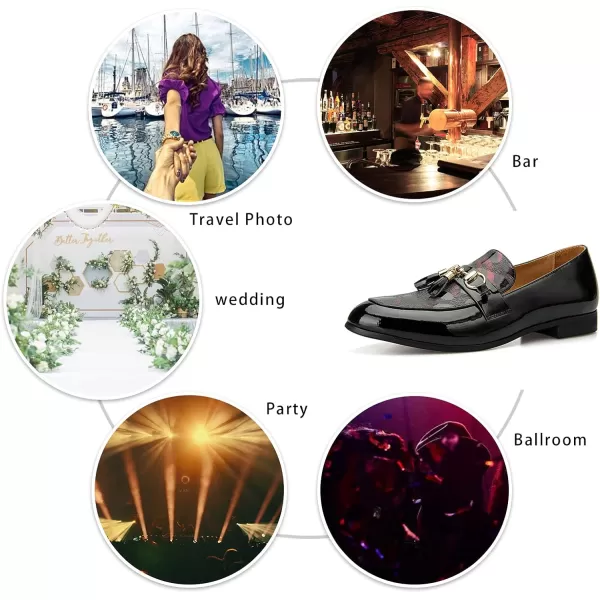 Meijiana Men Loafers Men Luxury Wedding Dress Shoes Black Fashion Party Shoes for MenBlack13