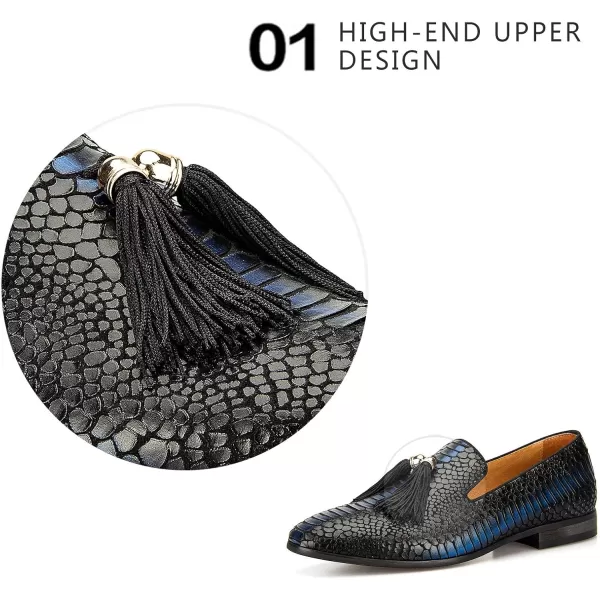 Meijiana Men Loafers Men Luxury Wedding Dress Shoes Black Fashion Party Shoes for MenBlue06