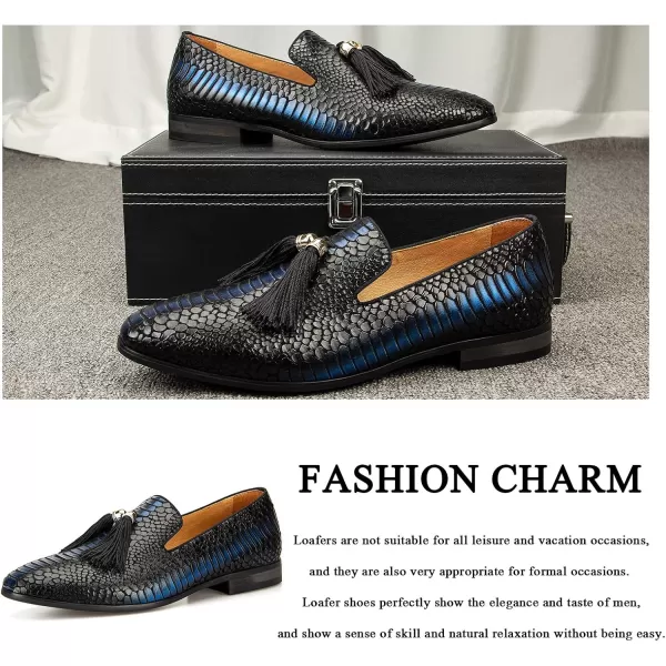 Meijiana Men Loafers Men Luxury Wedding Dress Shoes Black Fashion Party Shoes for MenBlue06