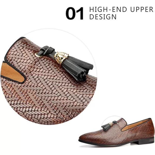 Meijiana Men Loafers Men Luxury Wedding Dress Shoes Black Fashion Party Shoes for MenBrown04