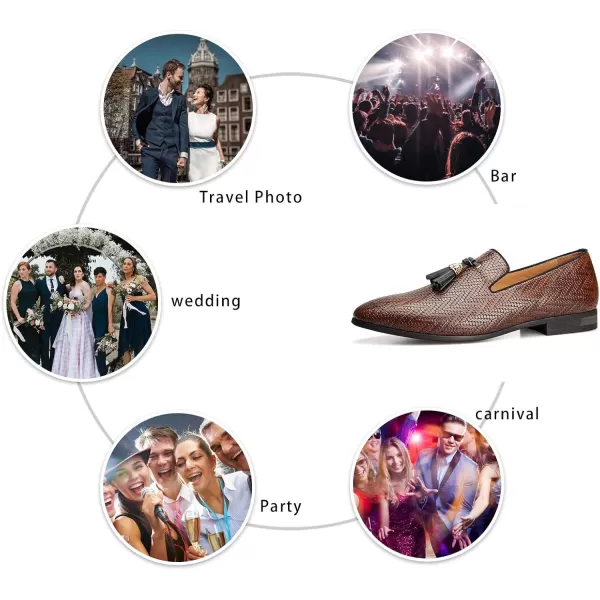 Meijiana Men Loafers Men Luxury Wedding Dress Shoes Black Fashion Party Shoes for MenBrown04