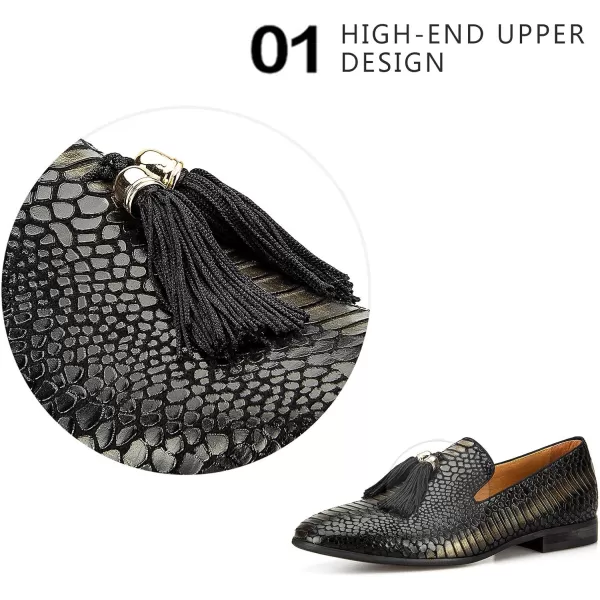 Meijiana Men Loafers Men Luxury Wedding Dress Shoes Black Fashion Party Shoes for MenGold07
