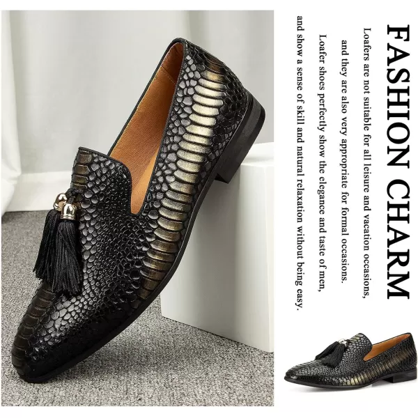 Meijiana Men Loafers Men Luxury Wedding Dress Shoes Black Fashion Party Shoes for MenGold07
