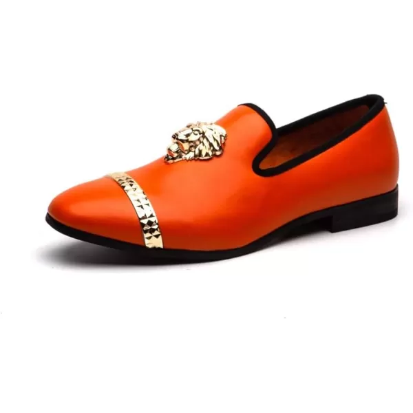 Meijiana Men Loafers Men Luxury Wedding Dress Shoes Black Fashion Party Shoes for MenOrange02