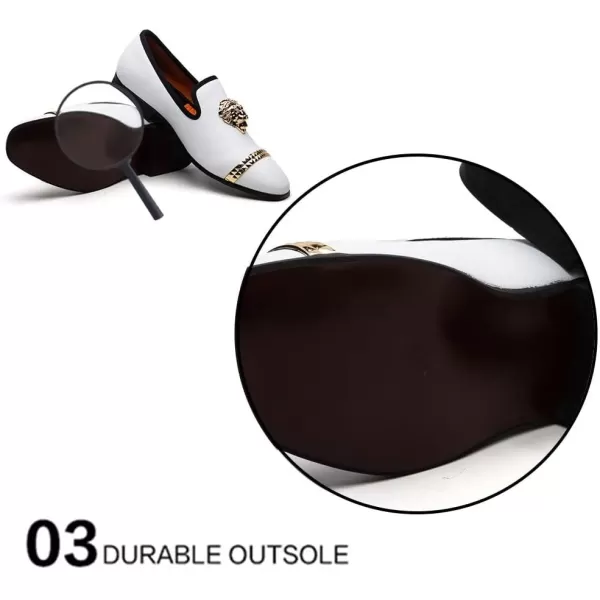 Meijiana Men Loafers Men Luxury Wedding Dress Shoes Black Fashion Party Shoes for MenWhite03