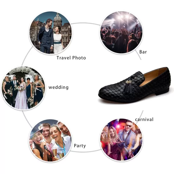 Meijiana Mens Classic Loafers Fashion Loafers Men Wedding Shoes Party Loafers Shoes for MenBlack01