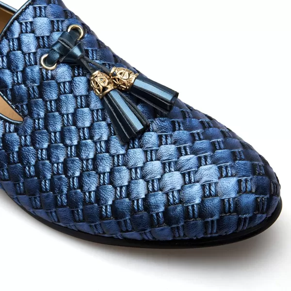 Meijiana Mens Classic Loafers Fashion Loafers Men Wedding Shoes Party Loafers Shoes for MenBlue02