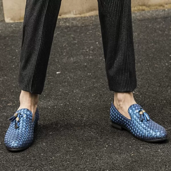 Meijiana Mens Classic Loafers Fashion Loafers Men Wedding Shoes Party Loafers Shoes for MenBlue02