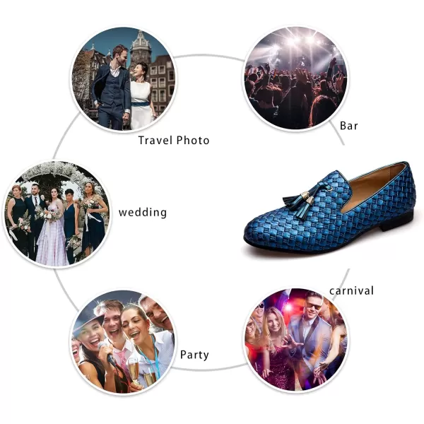 Meijiana Mens Classic Loafers Fashion Loafers Men Wedding Shoes Party Loafers Shoes for MenBlue02