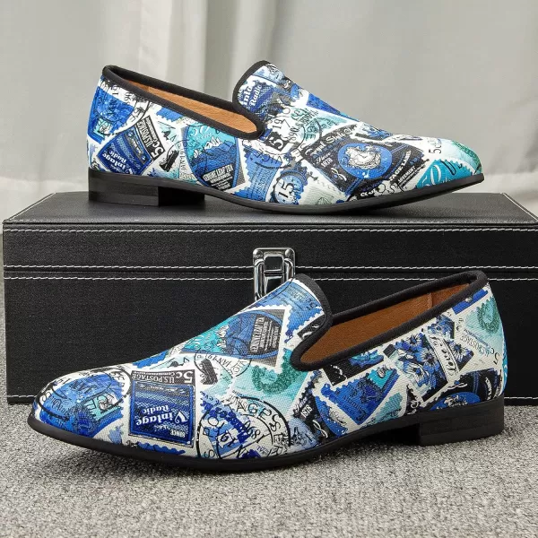 Meijiana Mens Classic Loafers Fashion Loafers Men Wedding Shoes Party Loafers Shoes for MenBlue04