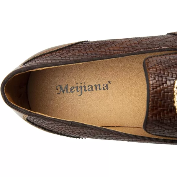 Meijiana Mens Classic Loafers Fashion Loafers Men Wedding Shoes Party Loafers Shoes for MenBrown07