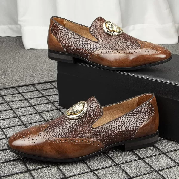 Meijiana Mens Classic Loafers Fashion Loafers Men Wedding Shoes Party Loafers Shoes for MenBrown07