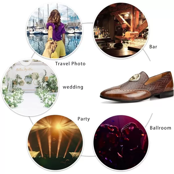 Meijiana Mens Classic Loafers Fashion Loafers Men Wedding Shoes Party Loafers Shoes for MenBrown07