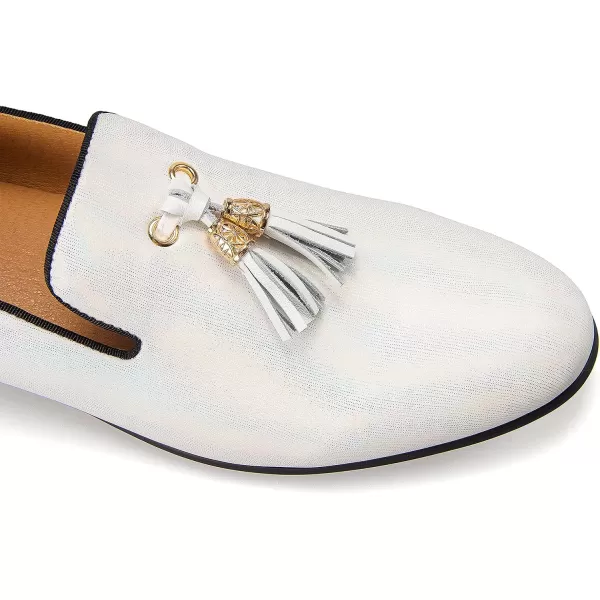 Meijiana Mens Classic Loafers Fashion Loafers Men Wedding Shoes Party Loafers Shoes for MenWhite10