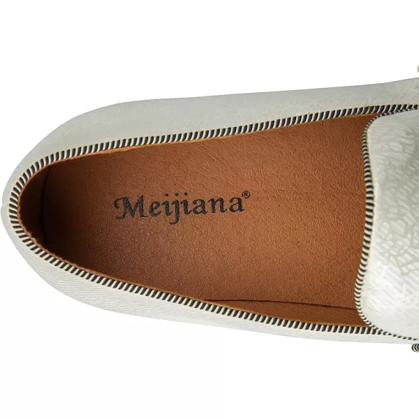 Meijiana Mens Classic Loafers Fashion Loafers Men Wedding Shoes Party Loafers Shoes for MenWhite13