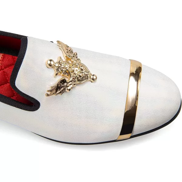 Meijiana Mens Classic Loafers Fashion Loafers Men Wedding Shoes Party Loafers Shoes for MenWhite15