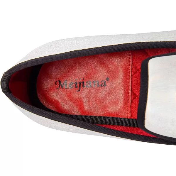 Meijiana Mens Classic Loafers Fashion Loafers Men Wedding Shoes Party Loafers Shoes for MenWhite15