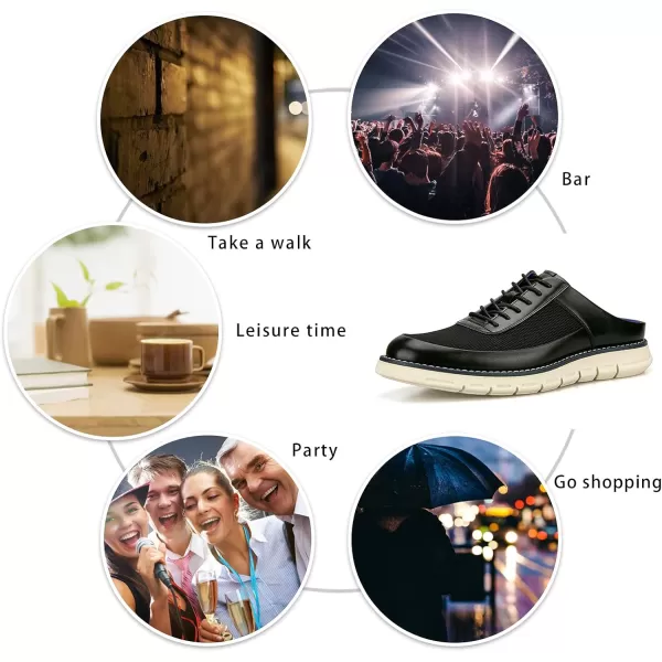 Meijiana Mens Open Back Slippers Black Mules Shoes Fashion Lightweight Breathable Slippers Black09 9 US