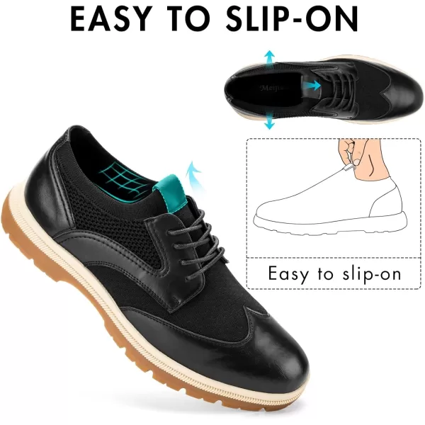 Meijiana Mens Oxford Formal Dress Shose Lace Up Oxfords Casual Comfortable ShoesBlack01
