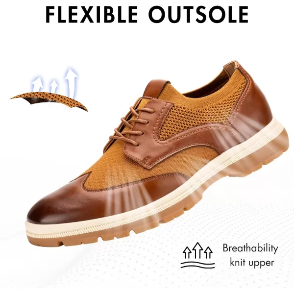 Meijiana Mens Oxford Formal Dress Shose Lace Up Oxfords Casual Comfortable ShoesBrown02