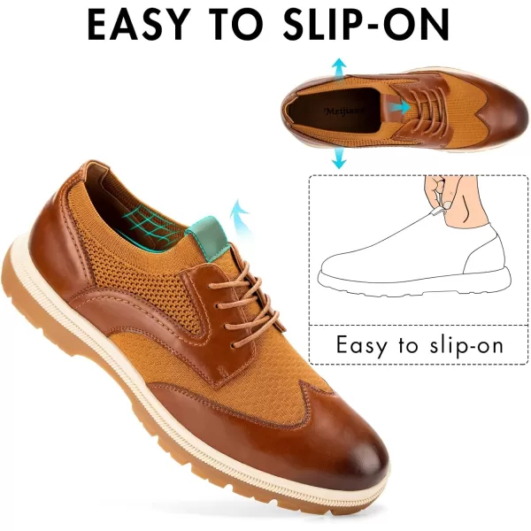 Meijiana Mens Oxford Formal Dress Shose Lace Up Oxfords Casual Comfortable ShoesBrown02