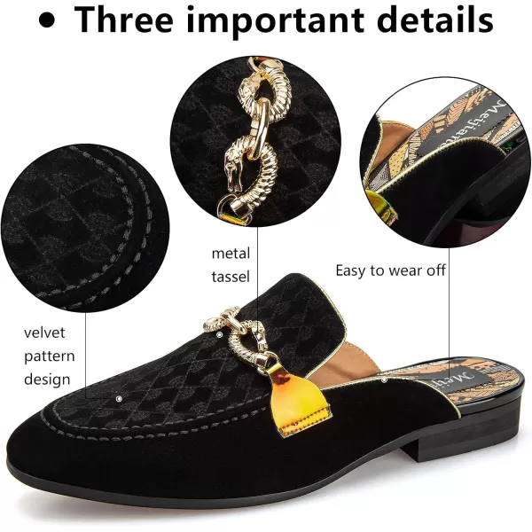 Meijiana Mens Slippers SlipOn Loafers Leather Formal Wear Casual Open Back SandalsBlack012