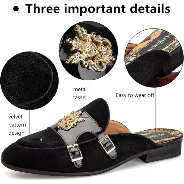 Meijiana Mens Slippers SlipOn Loafers Leather Formal Wear Casual Open Back SandalsBlack11