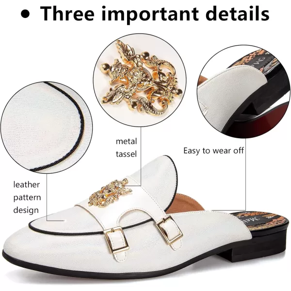 Meijiana Mens Slippers SlipOn Loafers Leather Formal Wear Casual Open Back SandalsWhite13