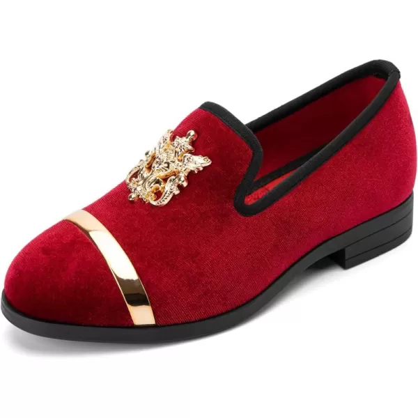 Meijiana Boys Loafers SlipOn Dress Shoes Dress Formal Tuxedo ShoesRed02