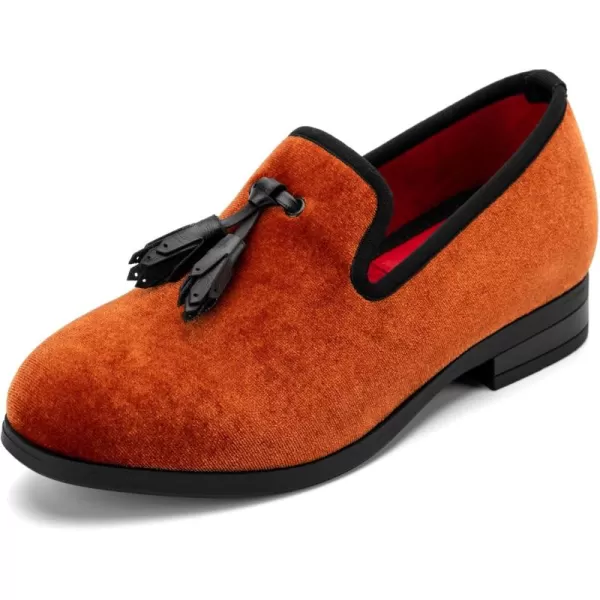 Meijiana Boys SlipOn Dress Loafers  Formal Tuxedo ShoesOrange05
