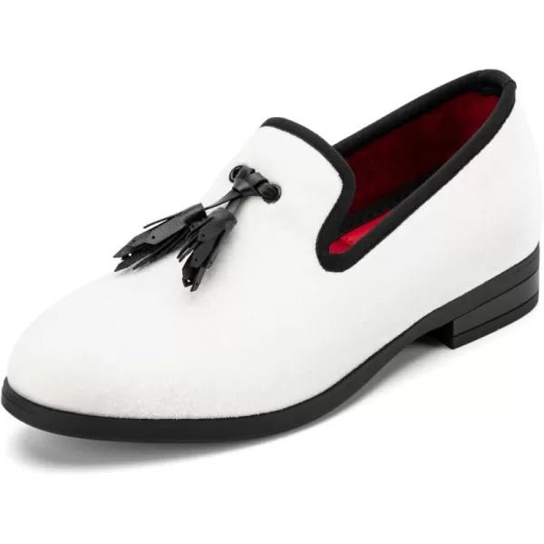 Meijiana Boys SlipOn Dress Loafers  Formal Tuxedo ShoesWhite07