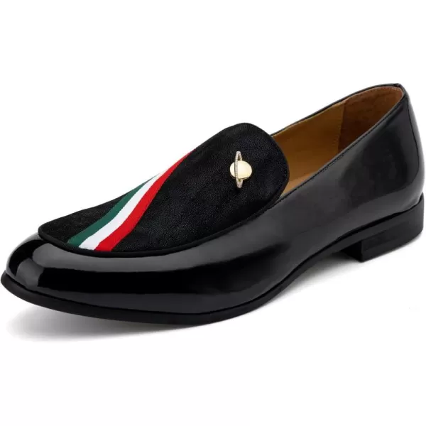 Meijiana Men Faux Leather Noble Loafer Shoes Slipon Loafer Smoking Slipper Tassel LoaferBlack06