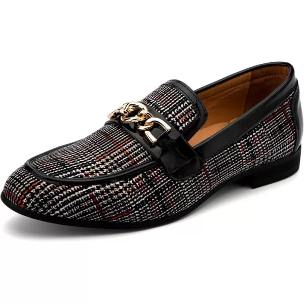 Meijiana Men Faux Leather Noble Loafer Shoes Slipon Loafer Smoking Slipper Tassel LoaferBlack07