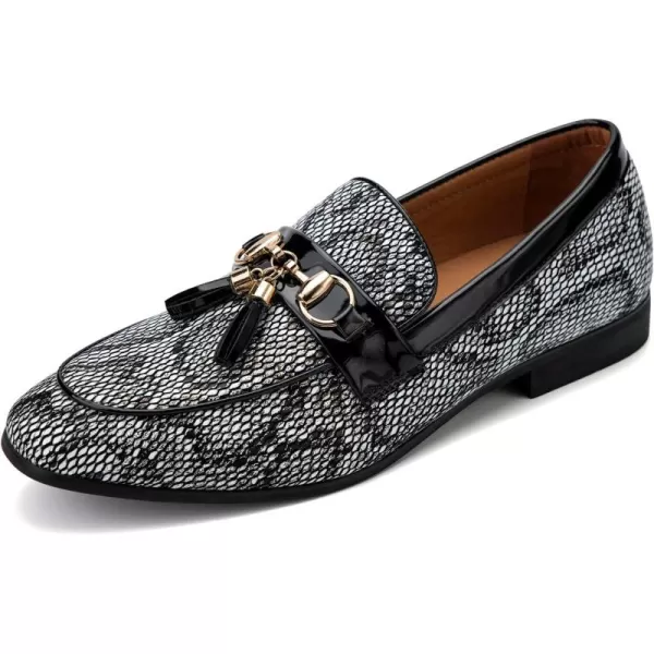 Meijiana Men Faux Leather Noble Loafer Shoes Slipon Loafer Smoking Slipper Tassel LoaferBlack11