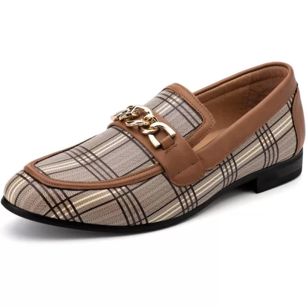 Meijiana Men Faux Leather Noble Loafer Shoes Slipon Loafer Smoking Slipper Tassel LoaferBrown12