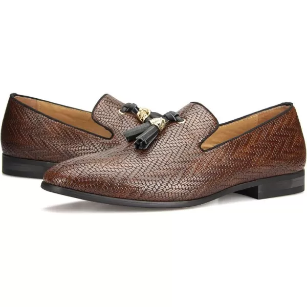 Meijiana Men Loafers Men Luxury Wedding Dress Shoes Black Fashion Party Shoes for MenBrown04
