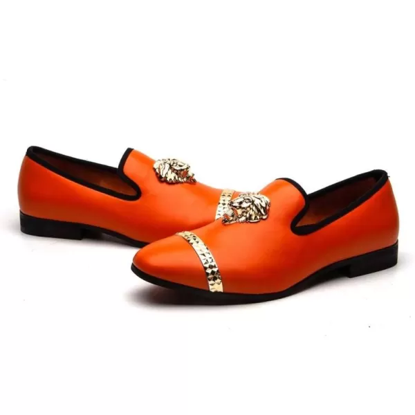 Meijiana Men Loafers Men Luxury Wedding Dress Shoes Black Fashion Party Shoes for MenOrange02