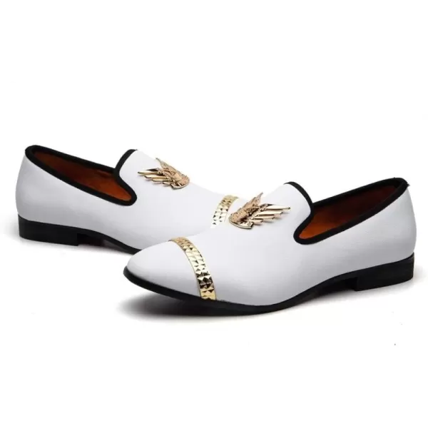 Meijiana Men Loafers Men Luxury Wedding Dress Shoes Black Fashion Party Shoes for MenWhite10