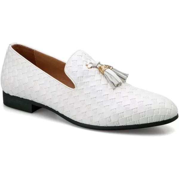 Meijiana Mens Classic Loafers Fashion Loafers Men Wedding Shoes Party Loafers Shoes for MenWhite03