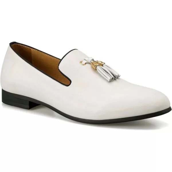 Meijiana Mens Classic Loafers Fashion Loafers Men Wedding Shoes Party Loafers Shoes for MenWhite10