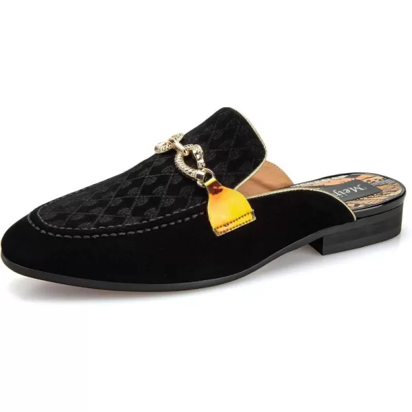 Meijiana Mens Slippers SlipOn Loafers Leather Formal Wear Casual Open Back SandalsBlack012