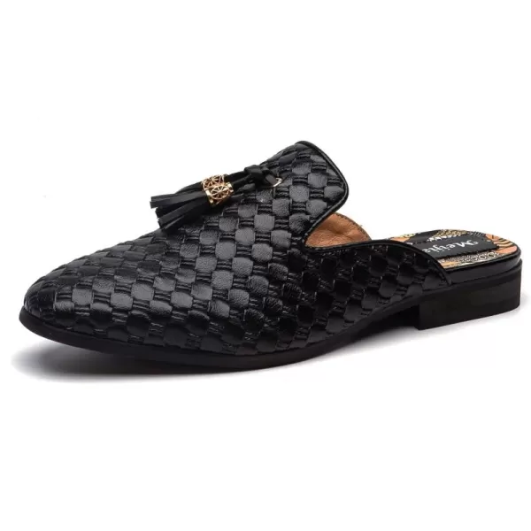 Meijiana Mens Slippers SlipOn Loafers Leather Formal Wear Casual Open Back SandalsBlack07