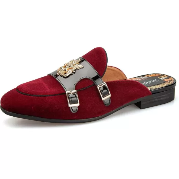Meijiana Mens Slippers SlipOn Loafers Leather Formal Wear Casual Open Back SandalsRed12
