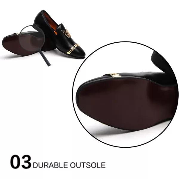 Meijiana Men Loafers Men Luxury Wedding Dress Shoes Black Fashion Party Shoes for MenBlack08