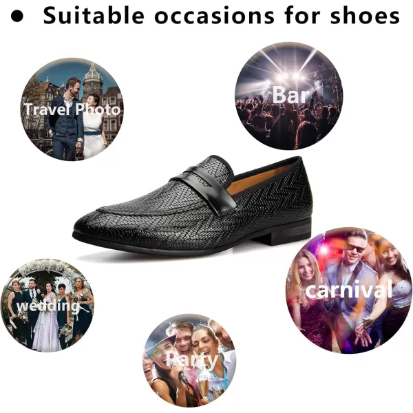 Meijiana Mens Fashion Classic Loafers Luxury Loafer Shoes and Weeding Dress Shoes for MenBlack03