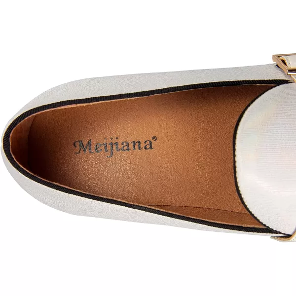 Meijiana Mens Loafers Classic Loafers Wedding Dress Shoes for Men Fashion Party LoafersWhite04