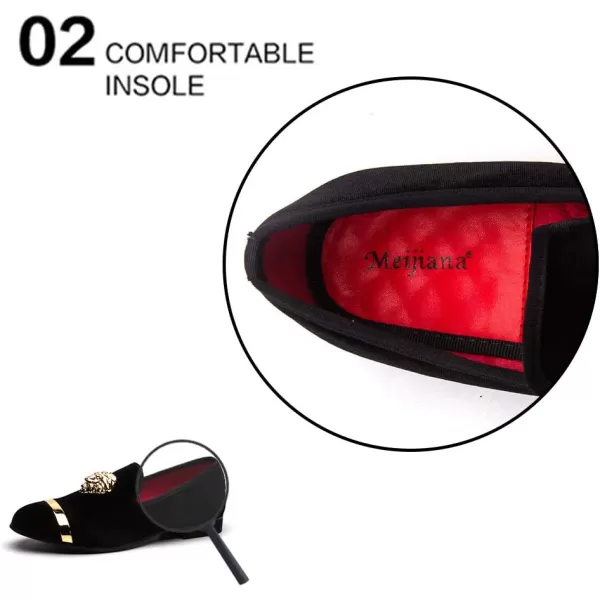 Meijiana Mens Loafers Classic Velvet Men Fashion Loafers Wedding Party Shoes for MenBlack06