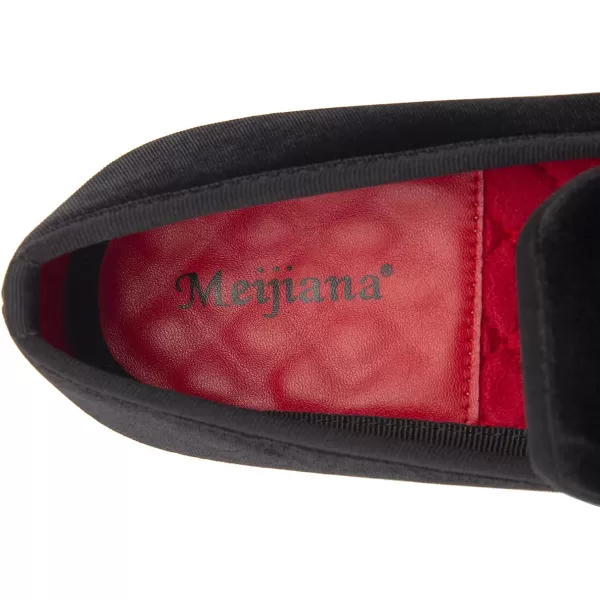 Meijiana Mens Loafers Classic Velvet Men Fashion Loafers Wedding Party Shoes for MenBlack18