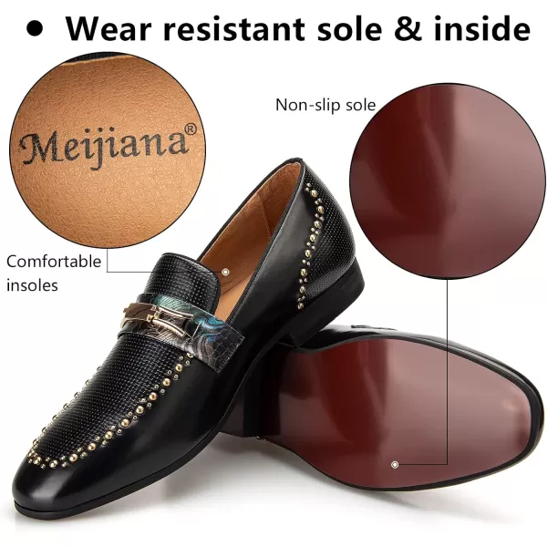 Meijiana Mens Loafers Lightweight SlipOn Moccasins Stylish Dress Shoes Breathable Tassels LoafersBlack04