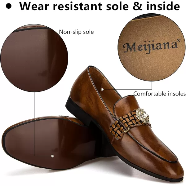 Meijiana Mens Loafers Lightweight SlipOn Moccasins Stylish Dress Shoes Breathable Tassels LoafersBrown18